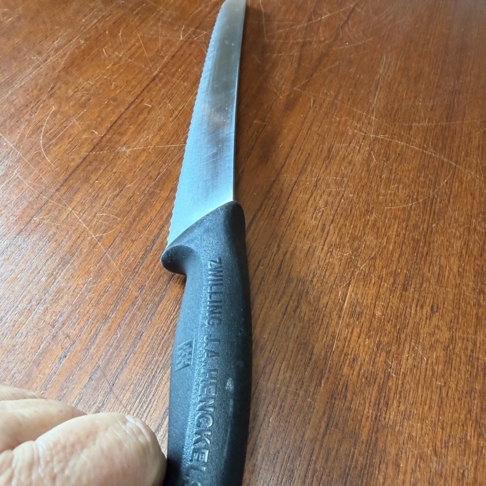 Zwilling J.A. Henckels Serrated Utility Knife Black Handle 8in Blade 13.5in
